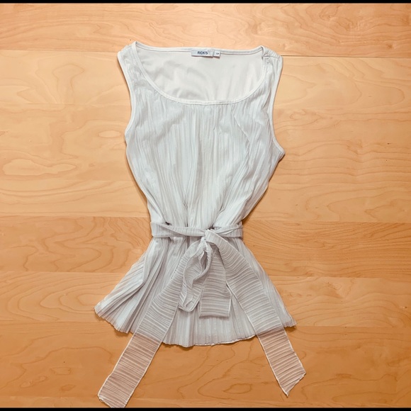 2/$20 Ricki’s Pleat White Crinoline Tank Top - Picture 5 of 8